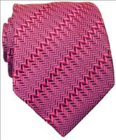 Deep Pink Zigzag Necktie by Timothy Everest