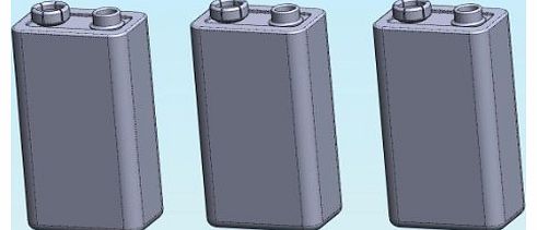 Deet TM766 - 9v Battery, Bulk Pack of Three Batteries. Super Heavy Duty, Long Life Pack - Mercury Free 9 