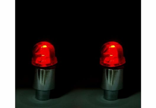 TM988 - 2 x RED LED TYRE LIGHTS, SUPER BRIGHT LIGHT (BATTERIES INCLUDED) FOR BICYCLE, CAR, BIKE, VAN, LORRY, MOTORBIKE, MOUNTAIN BIKE, TRACTOR, BMX, ROAD BIKE. Fits ALLOY WHEELS AND TYRES WITH W