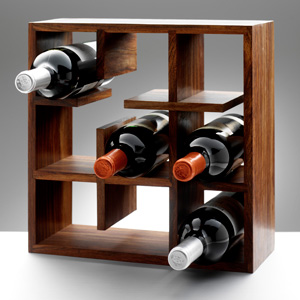 Define Home Accessories Define Cube Wine Rack Made From Natural Sheesham Wood Holds 9 Bottles Of Wine