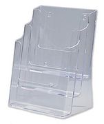 Deflecto Multi-tier Literature Display Holder for Wall or Desktop 3 x A4 Pockets Clear Ref 77301