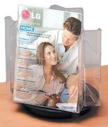 deflecto Revolving Leaflet Holder Carousel 3 x A4 Pockets Clear Ref 76701