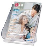 Deflecto Stand Tall Literature Rack Convertible Wall-mounted for 100 Leaflets A4 Clear Ref 55501