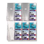 Deflecto Stand Tall Wall Literature Rack 8 x 1/3xA4 Pockets Clear Ref 56201