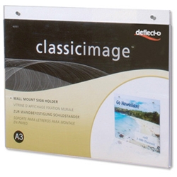 Deflecto Wall Sign Holder Pre-drilled Landscape