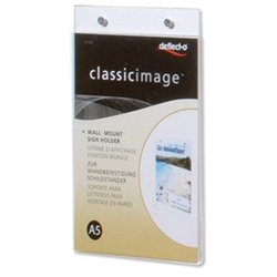 Deflecto Wall Sign Holder Pre-drilled Portrait