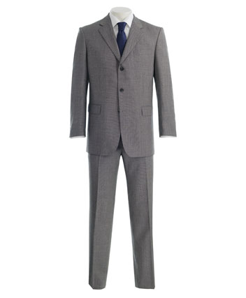 Mens Suit Dehavilland Tonal Grey/Black Birdseye