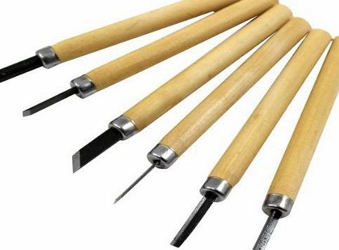 DEKTON 6 PIECE WOOD CARVING KNIFE SET. MOST POPULAR SIZED AND SHAPED BLADES.