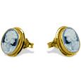 Agate Stone Cameo Earrings