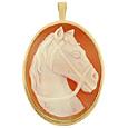 Horse Cornelian Cameo Pendant / Pin