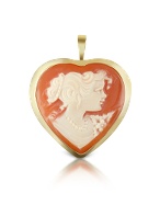 Woman Heart Cornelian Cameo Pendant/Pin