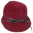 Del Moro Ladies`Small Felt Cloche with Ribbon