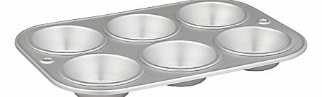 Delia Online Satin Anodised Muffin Tin, 6 cups