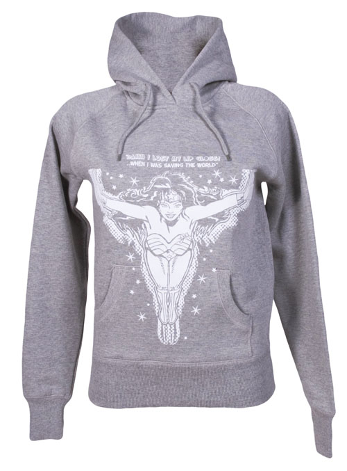 Delicious Couture Ladies Grey Superheroes Lost My Lipgloss Hoodie
