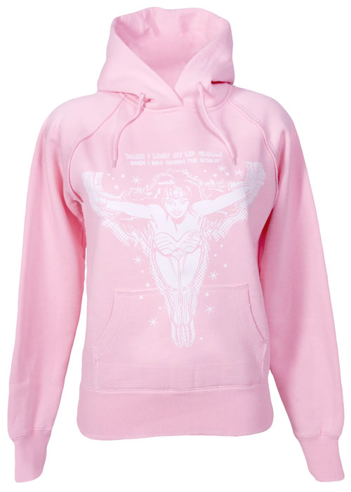 Delicious Couture Ladies Pink Superheroes Lost My Lipgloss Hoodie