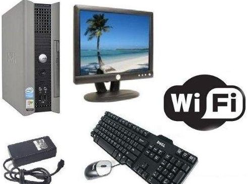 Dell  Optiplex 745 USFF All in One Dual Core PC Desktop Computer system w/ Windows 7 Pre- Installed   DELL 17`` TFT Wi-Fi Ready 