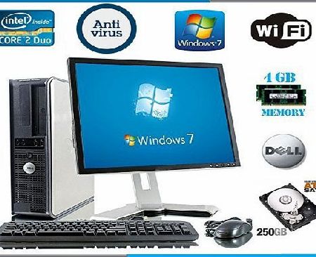 Dell Windows 7 - Dell OptiPlex Computer Tower with Large 19`` LCD TFT Flat Panel Monitor - Powerful Intel Core 2 Duo Processor - NEW 1000GB Hard Drive - NEW 4GB RAM - FREE OPEN OFFICE - DVD -SUPER FAST DIGI