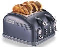 DELONGHI four-slice toaster in stainless steel