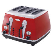 Delonghi Icona Red 4 Slice Toaster