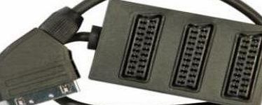 Delta 3 WAY SCART JACK LEAD CABLE SPLIT