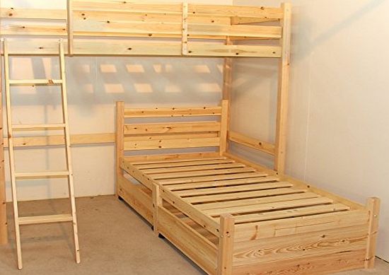 Delta L SHAPED 3ft bunkbed - Wooden LShaped Bunk Bed for kids - with storage