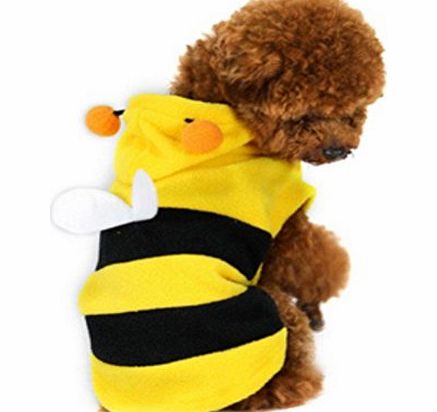 Fashion Dog Cat Puppy Fleece Bumblebee Bee Hoodie Costume Clothes Pet Apparel Superdog Dress Up Pet Supplies Yellow and Black (XS)