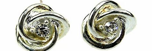 Fashion Stylish Fresh Platinum Plated Shiny Diamond Ear Stud Rhinestone Flowing Lines with Earrings Unique Design