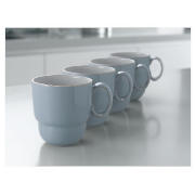 Denby Everyday Mug, Cool Blue Pack Of 4