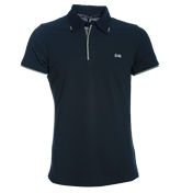 Denham Mopar North Sea Blue Pique Polo Shirt