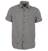 Denham Plain Indigo and White Gingham Check Shirt