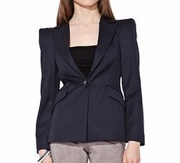 Deni Cler Navy pure wool structured jacket