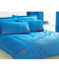 Denim Double Duvet Cover Set - Blue