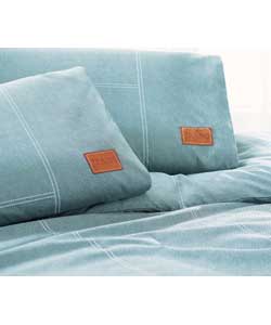 Denim Double Duvet Cover Set - Grey