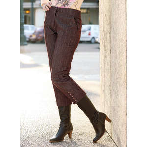 Denim Effect Cropped Trousers