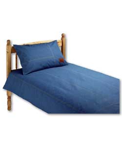 Denim Single Duvet Cover Set - Blue