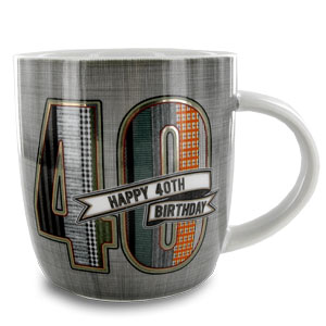 Denim Style Happy 40th Birthday Mug