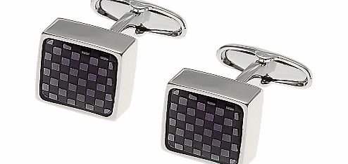 Denison Boston Mindy Check Cufflinks, Graphite