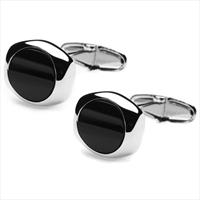 denisonboston Black Onyx Skimm Cufflinks by