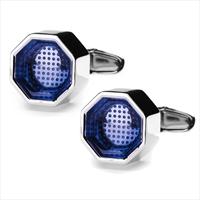 denisonboston Blue Roman Super Dot Cufflinks by