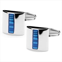 denisonboston Blue Squ Fivebar Cufflinks by