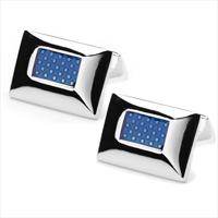denisonboston Blue Str Wide Cufflinks by