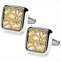 denisonboston Gold Dandy Large Floral Cufflinks