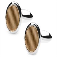 denisonboston Gold Oval Cufflinks by