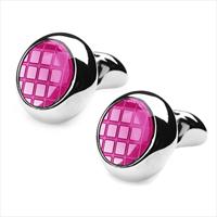denisonboston Pink Looney Linecheck Cufflinks by
