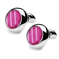 denisonboston Pink Looney Stripe Cufflinks by