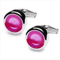 denisonboston Pink Polo Jewell Cufflinks by