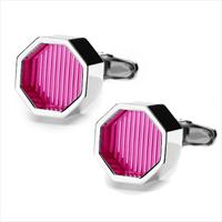 denisonboston Pink Roman Stripe Cufflinks by