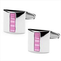 denisonboston Pink Squ Fivebar Cufflinks by