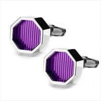denisonboston Purple Roman Stripe Cufflinks by