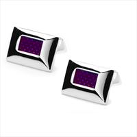 denisonboston Purple Str Wide Cufflinks by